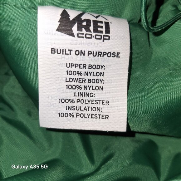 REI Co-Op Child Insulated Hooded Jacket L Nylon Polyester Green & Gray - Picture 4 of 10